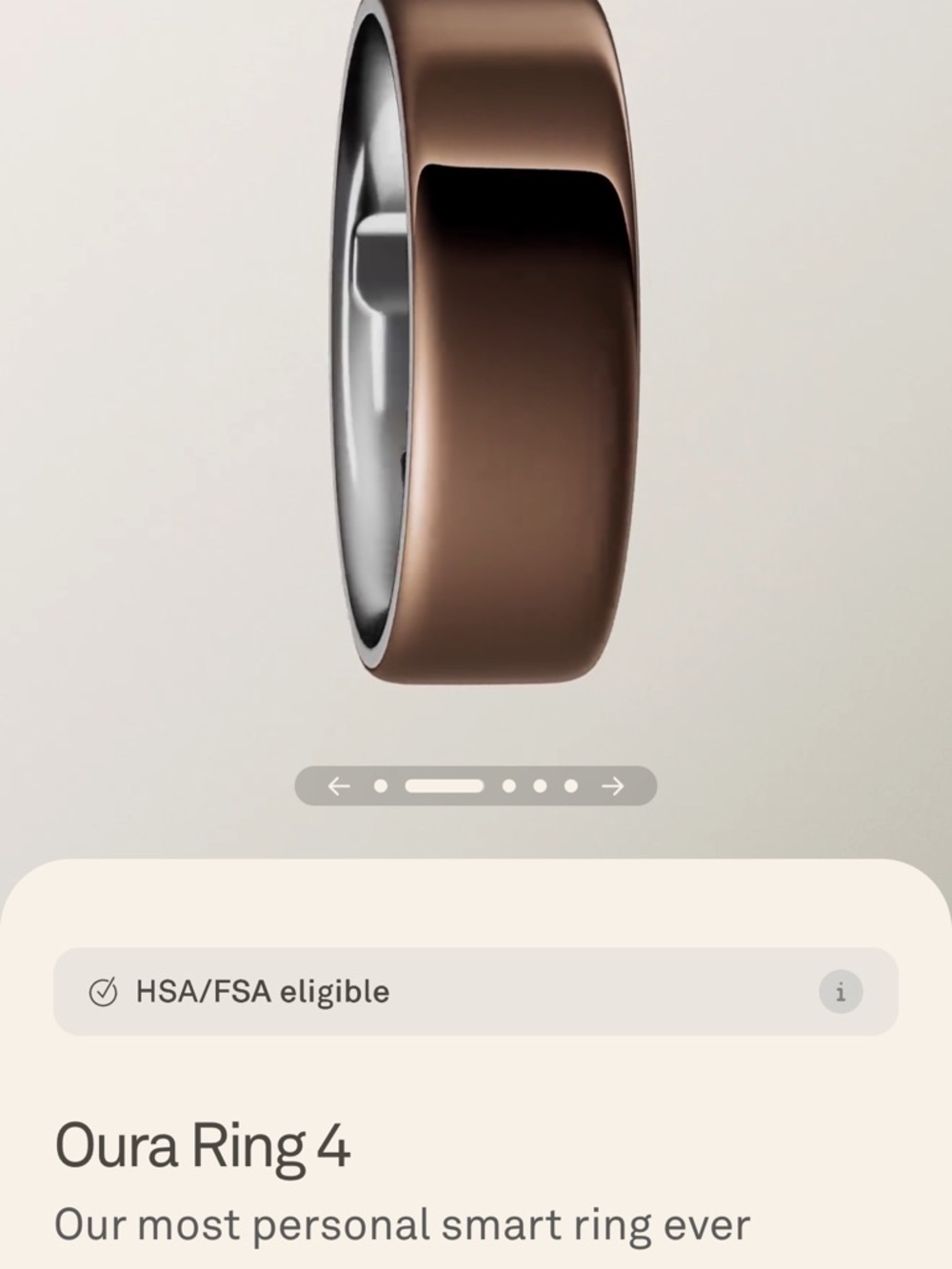 Oura Ring 4 Brown with Silver Inner